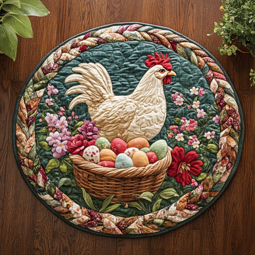 The Hen’s Hug CM2804027CL Quilted Round Mat