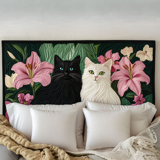 Enchanted Lily Cats KL3012006CL Quilted Headboard Slipcover