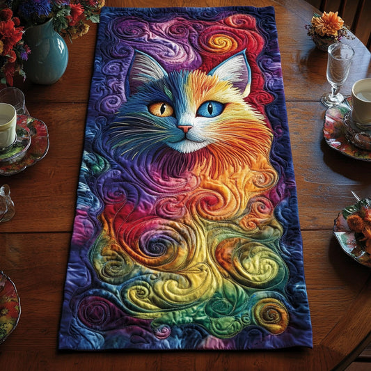 Cat Kaleidoscope WN1806028CL Quilted Table Runner