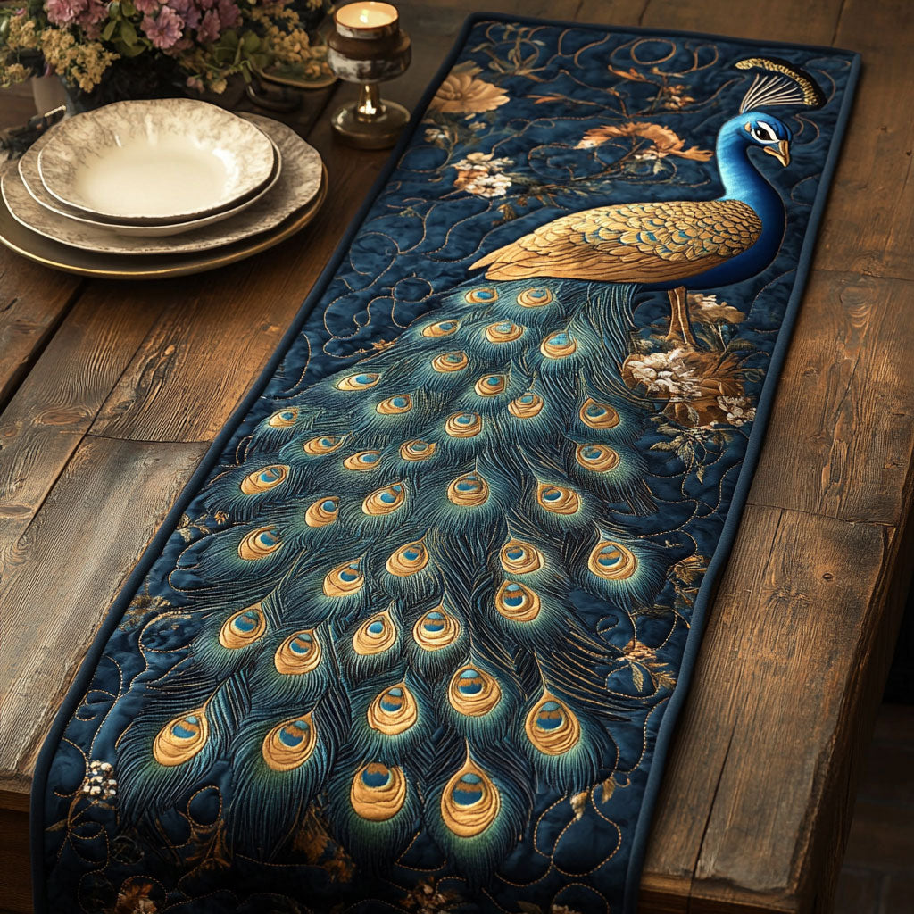 Peacock CW0606018CL Quilted Table Runner