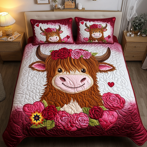 Valentine Highland Cow YR212002CL Duvet Cover Set