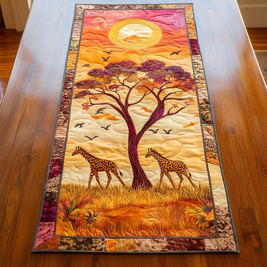 Giraffes At Dusk WJ2404028CL Quilted Table Runner