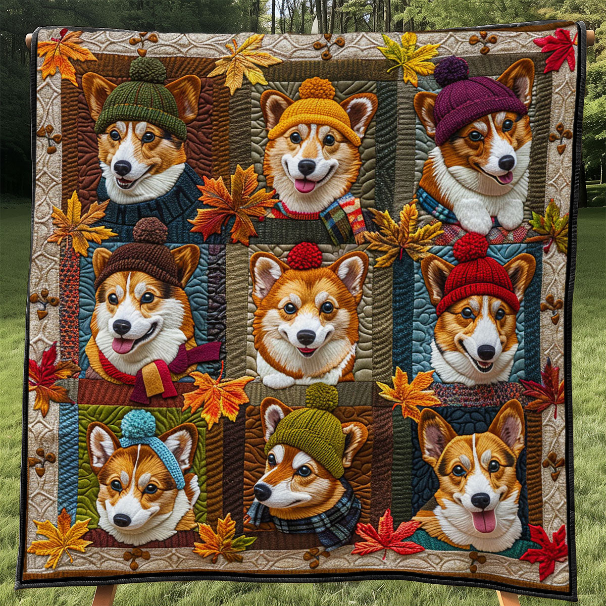 Autumn Beanie Corgi WJ2104002CL Quilt