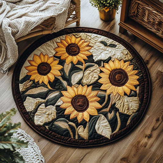 Vintage Sunflower WN1903105CL Quilted Round Mat