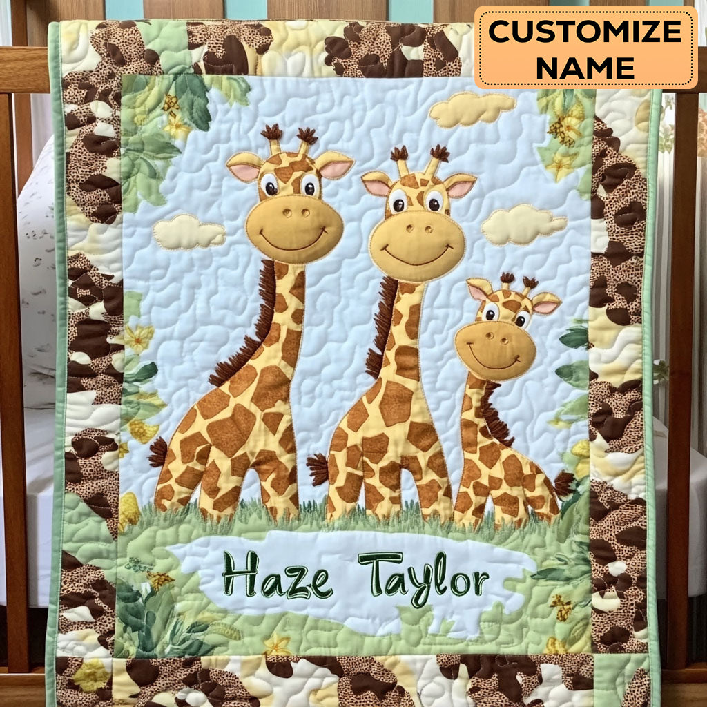 Giraffe Parade WN2407038CL Personalized Baby Quilt