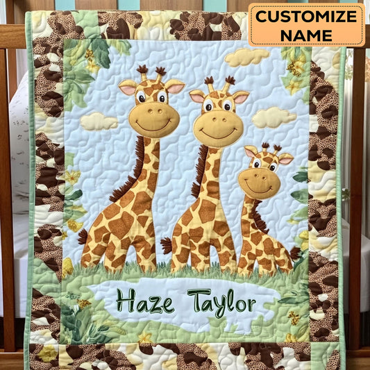 Giraffe Parade WN2407038CL Personalized Baby Quilt