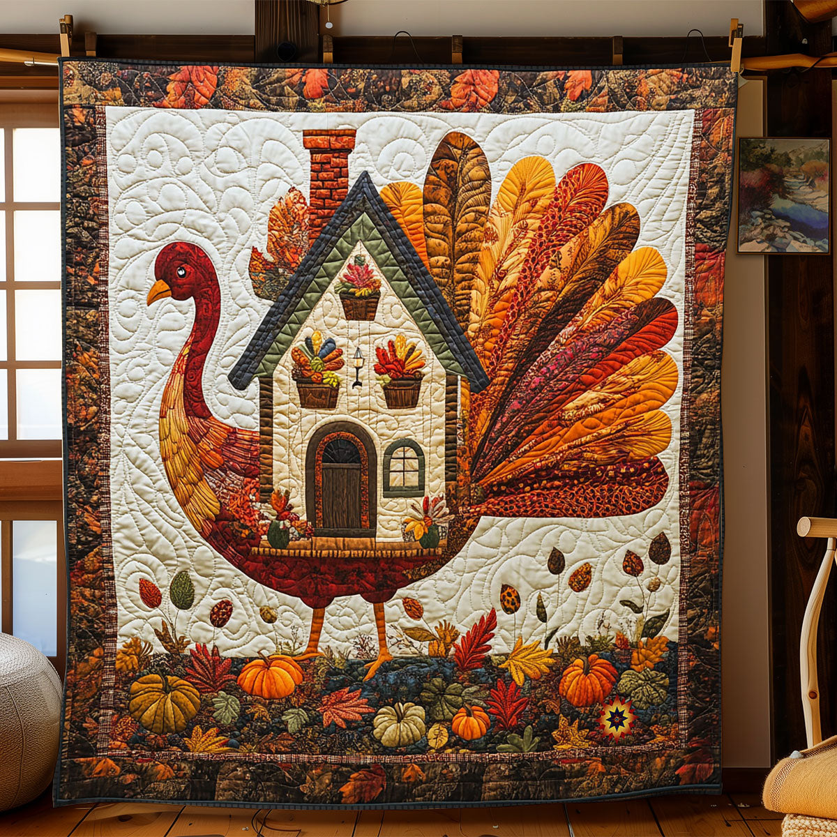 Rustic Turkey House WJ2612022CL Quilt