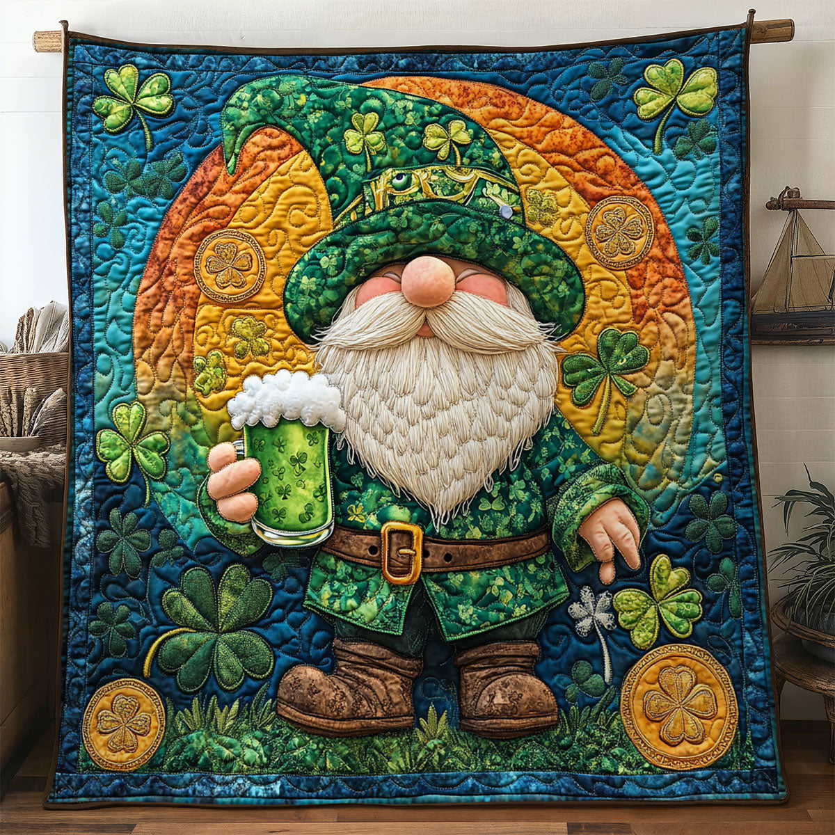Jolly Green Gnome WN1407032CL Quilt