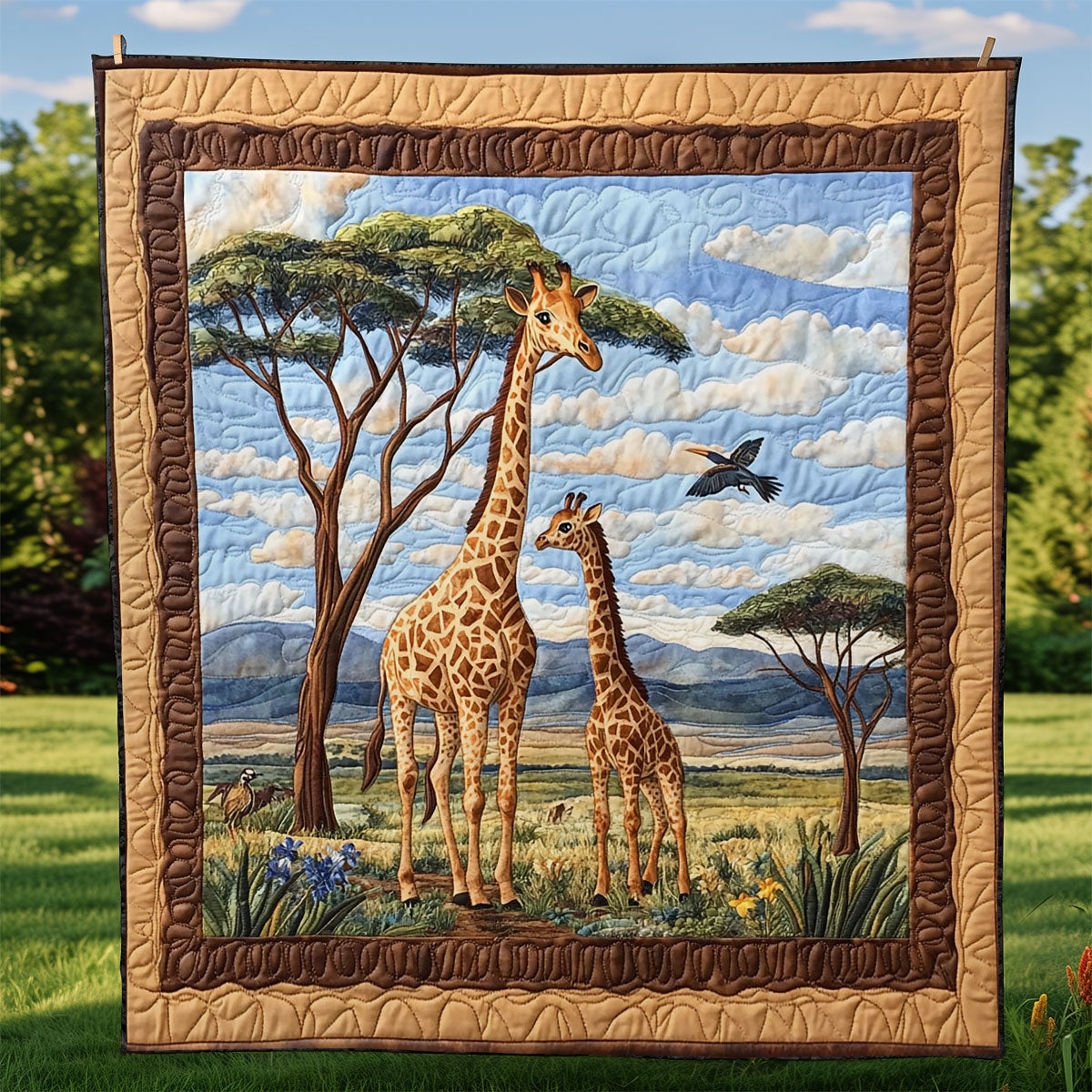 African Giraffe CW1205068CL Quilt