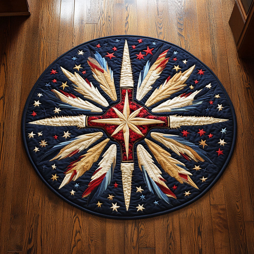 Pattern Star WX2105030CL Quilted Round Mat