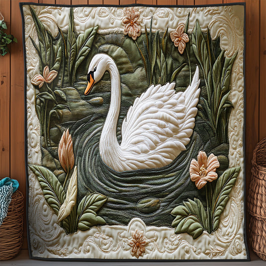 Elegant Water Lily Swan WY0307039CL Quilt