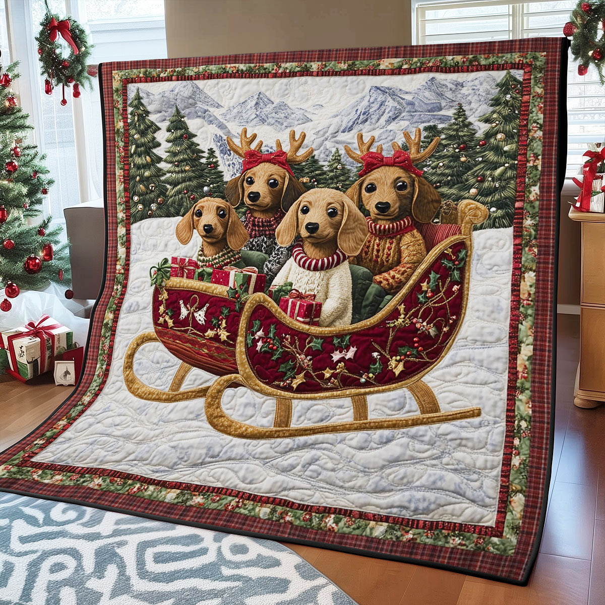 Dachshund Magic Ride CW1211017CL Quilt
