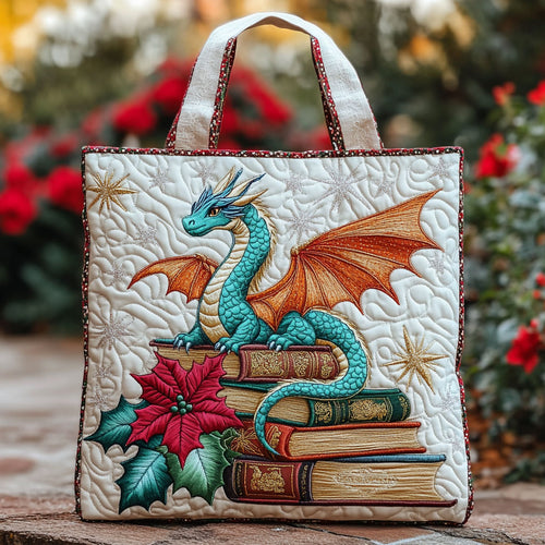 Christmas Dragon Book CW1011036CL Quilted Tote Bag