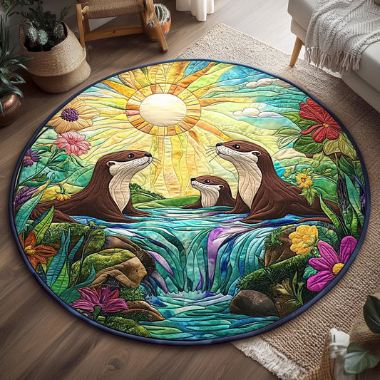 Otter Family WJ1004044CL Quilted Round Mat