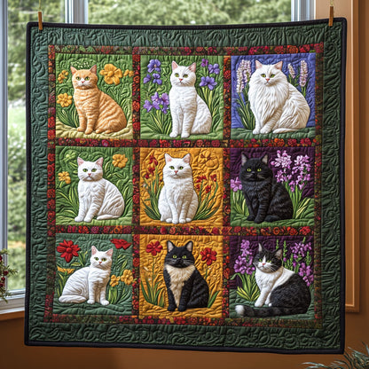 Cat Flower Grid LT0611009CL Quilt