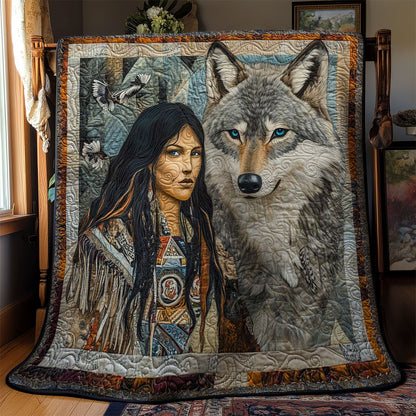 Wolf And Woman’s Journey WN2201015CL Quilt