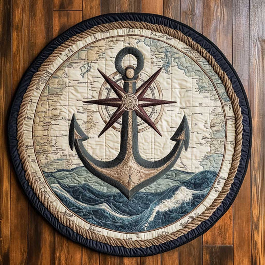 Anchor Compass WN0705002CL Quilted Round Mat