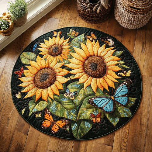 Sunflower Wings WY1505037CL Quilted Round Mat