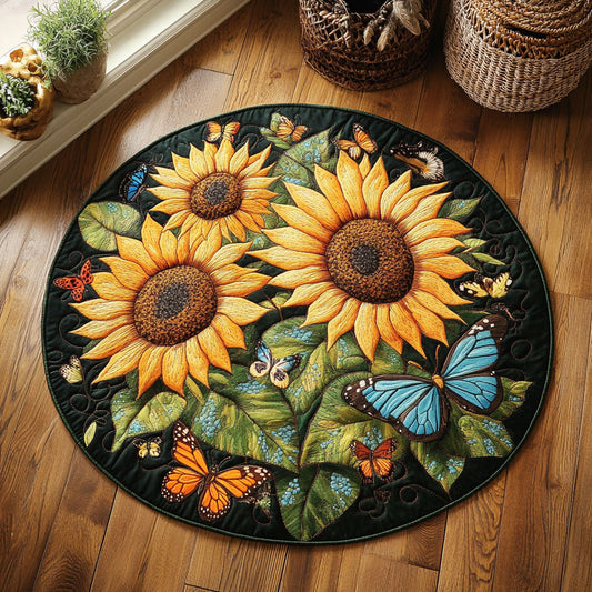 Sunflower Wings WY1505037CL Quilted Round Mat