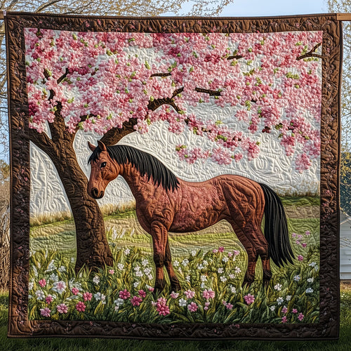 Horse Spring Equine Bloom LT0910040CL Quilt