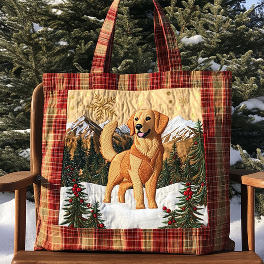 Snowy Golden Retriever Magic WN0611095CL Quilted Tote Bag