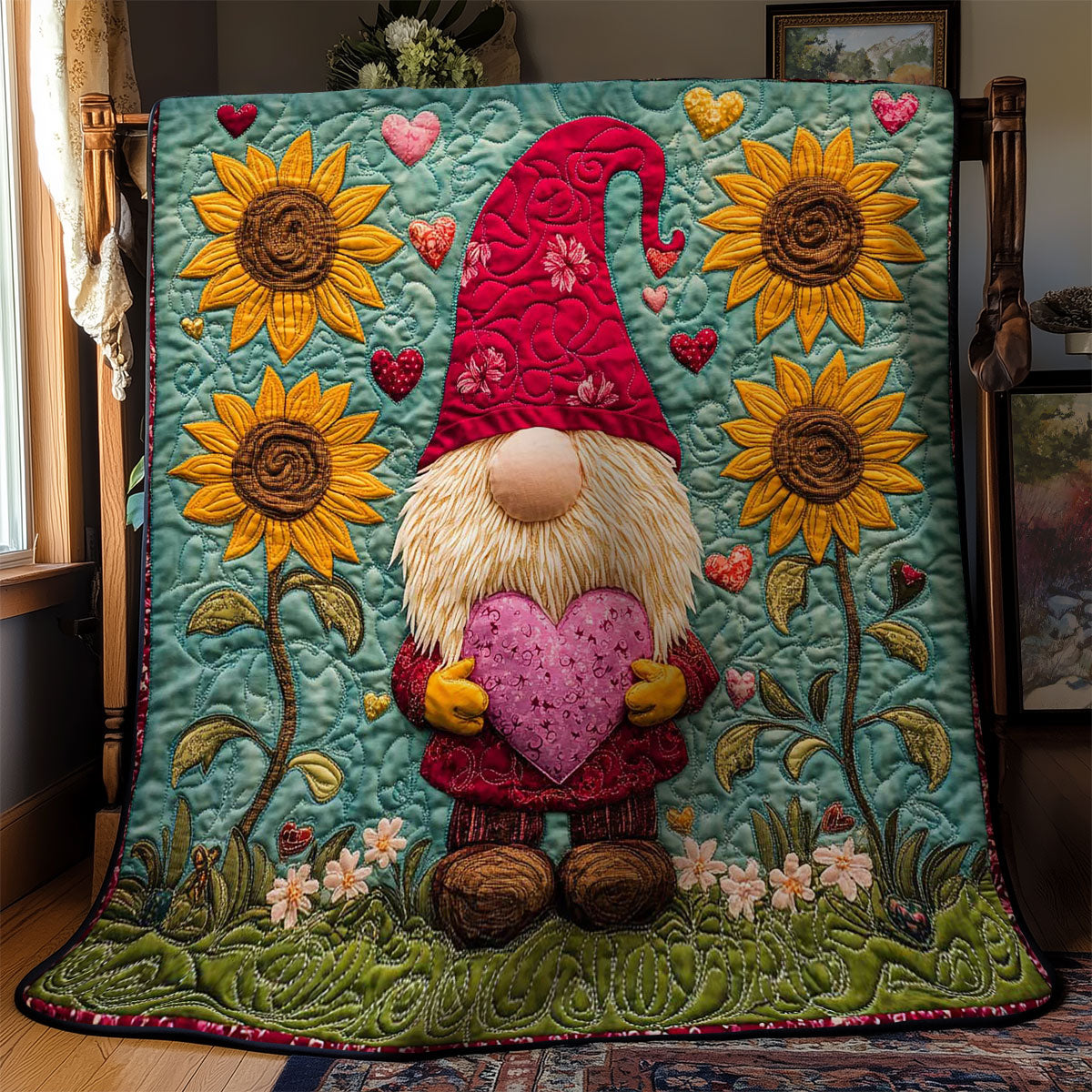 Heartful Gnome WN2512002CL Quilt