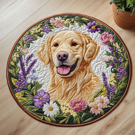 Blooming Golden CW2005258CL Quilted Round Mat