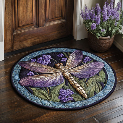 Lilac Dragonfly CM2705029CL Quilted Round Mat