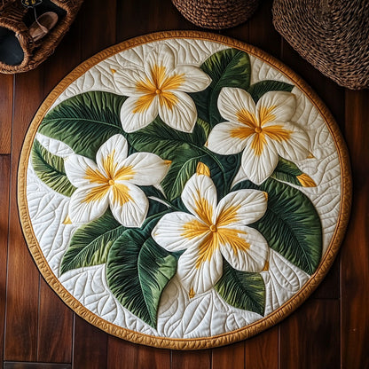 Frangipani Flower WY1706070CL Quilted Round Mat