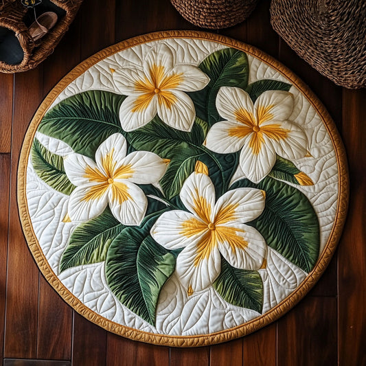 Frangipani Flower WY1706070CL Quilted Round Mat