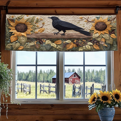 Midnight Field Crow WN2907074CL Quilted Valance