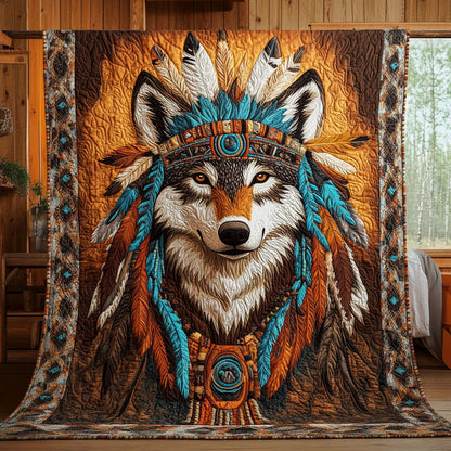 Native Warrior Wolf CP1704113CL Quilt