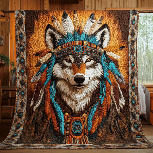 Native Warrior Wolf CP1704113CL Quilt