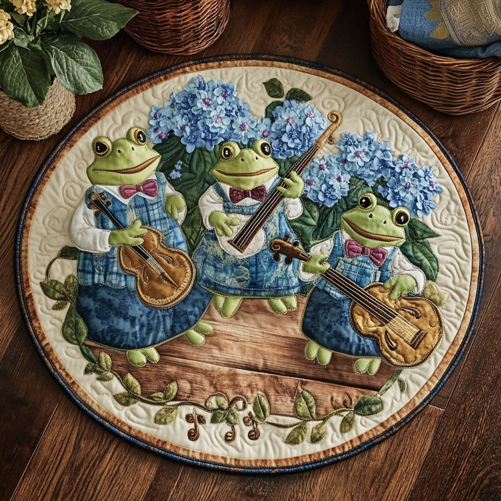 Hydrangea Music CP0906041CL Quilted Round Mat