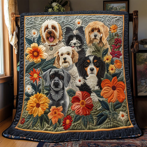 Dog Breed Flower YR18912002CL Quilt