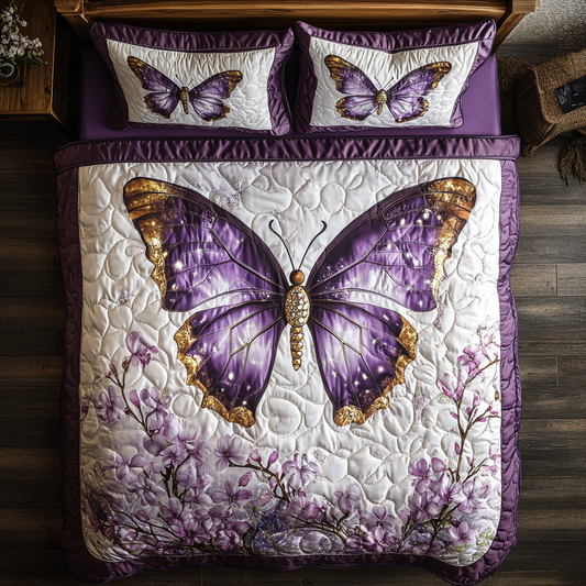 Purple Butterfly In Garden WY0201009CL Duvet Cover Set