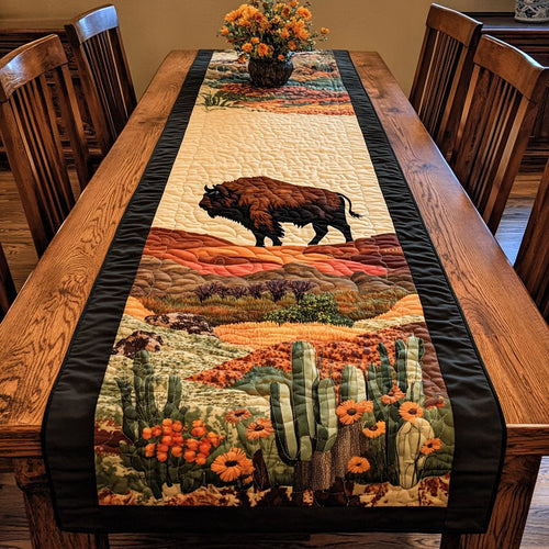 Native American Bison WJ0904033CL Quilted Table Runner