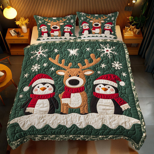 Christmas Reindeer And Penguin WJ2611034CL Duvet Cover Set