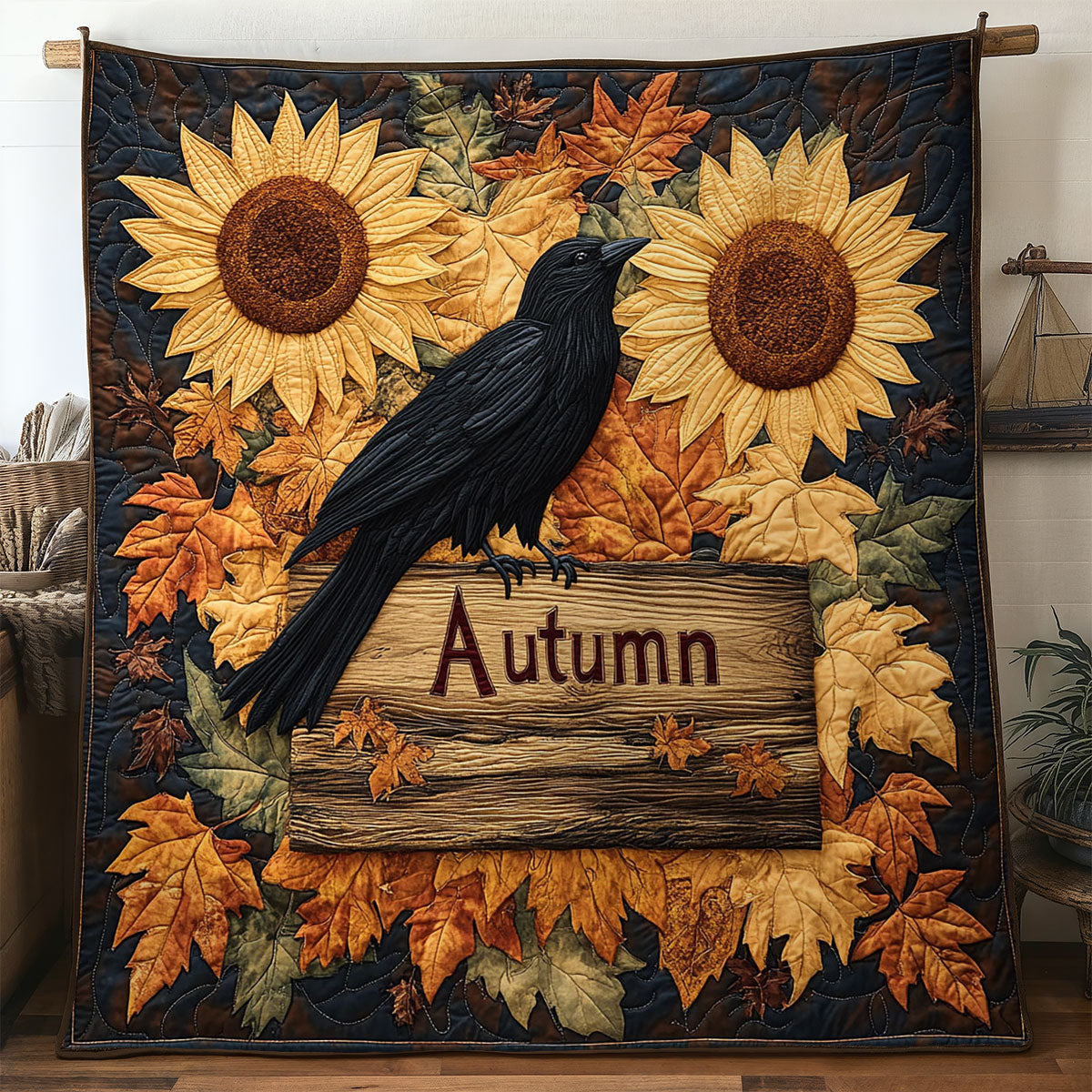 Fall Garden Crow WN2907044CL Quilt
