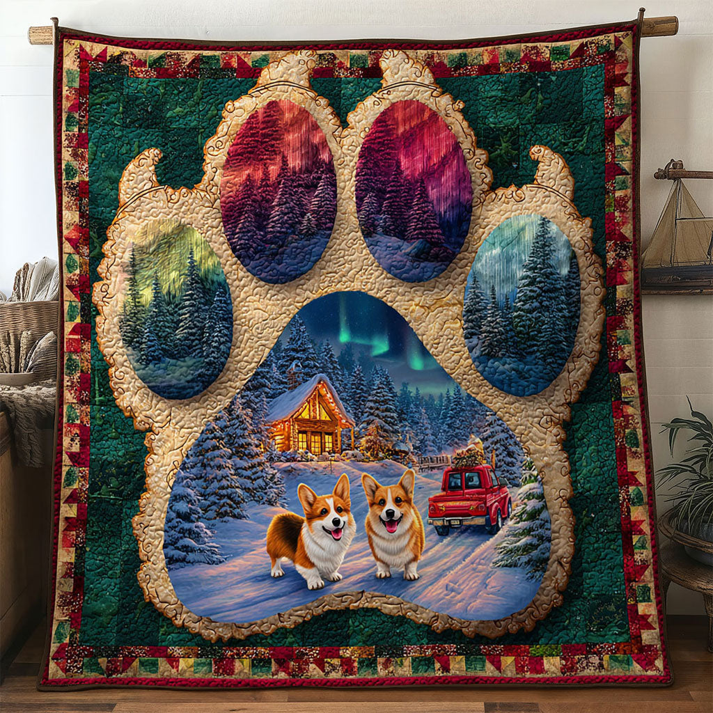 Winter Glow Corgi Paw WN0611116CL Quilt