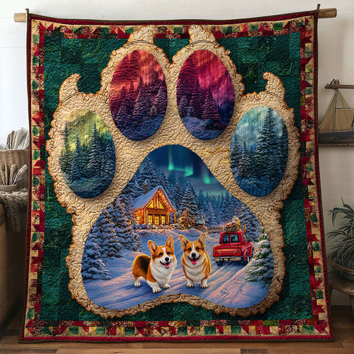 Winter Glow Corgi Paw WN0611116CL Quilt