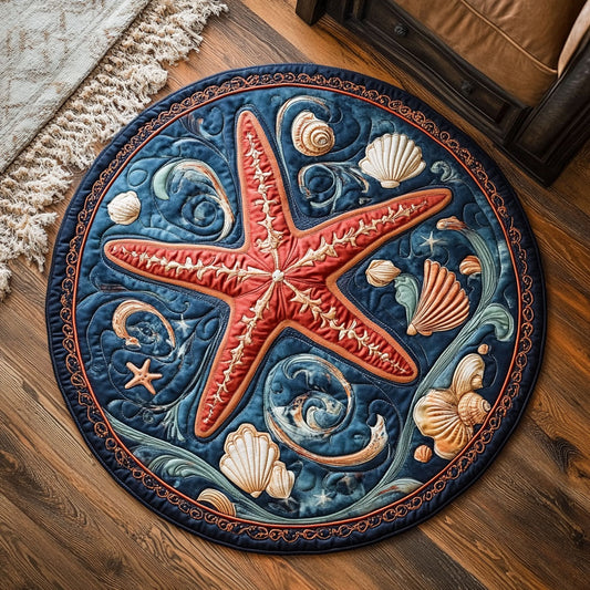 Seashell Starfish WX2805044CL Quilted Round Mat