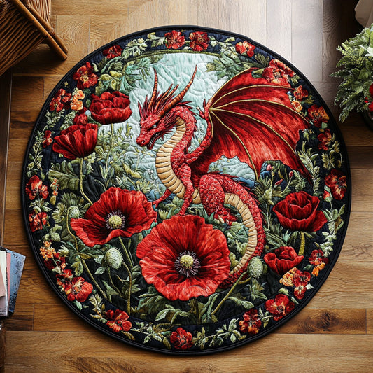 Poppy Flame Guardian WY3006141CL Quilted Round Mat
