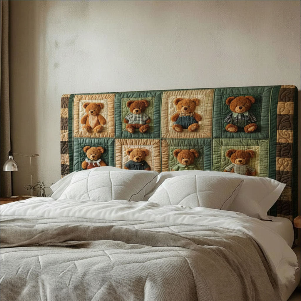 Cute Teddy Bear WJ1012008CL Quilted Headboard Slipcover