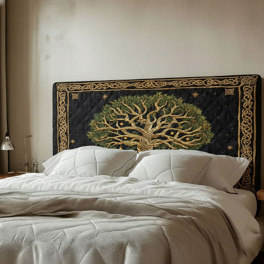 Star Celtic Tree WJ1112018CL Quilted Headboard Slipcover