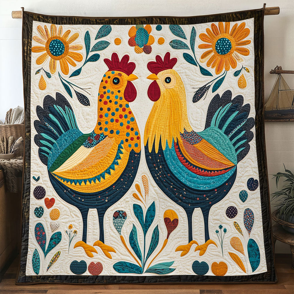 Folk Garden Chicken WN1411092CL Quilt