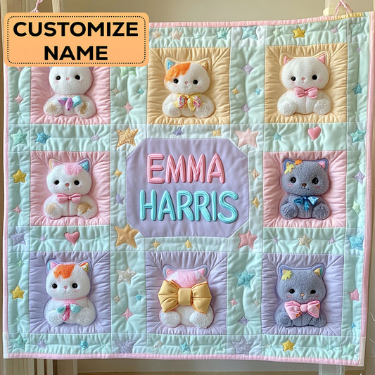Kitten Love CW2807033CL Personalized Baby Quilt