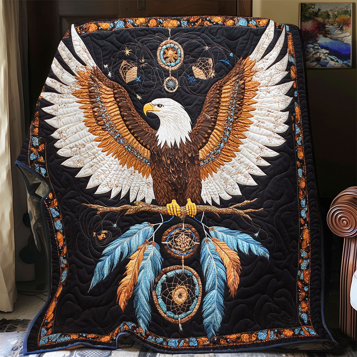 Eagle And Feather Dreamcatcher WY2102026CL Quilt