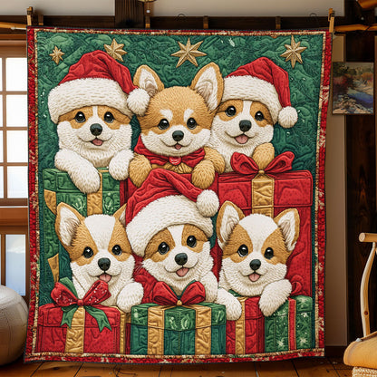 Corgis Christmas CP1411076CL Quilt