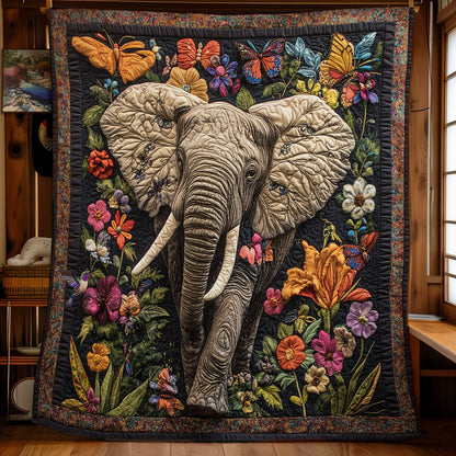 Elephant In Flower Forest WY2712023CL Quilt